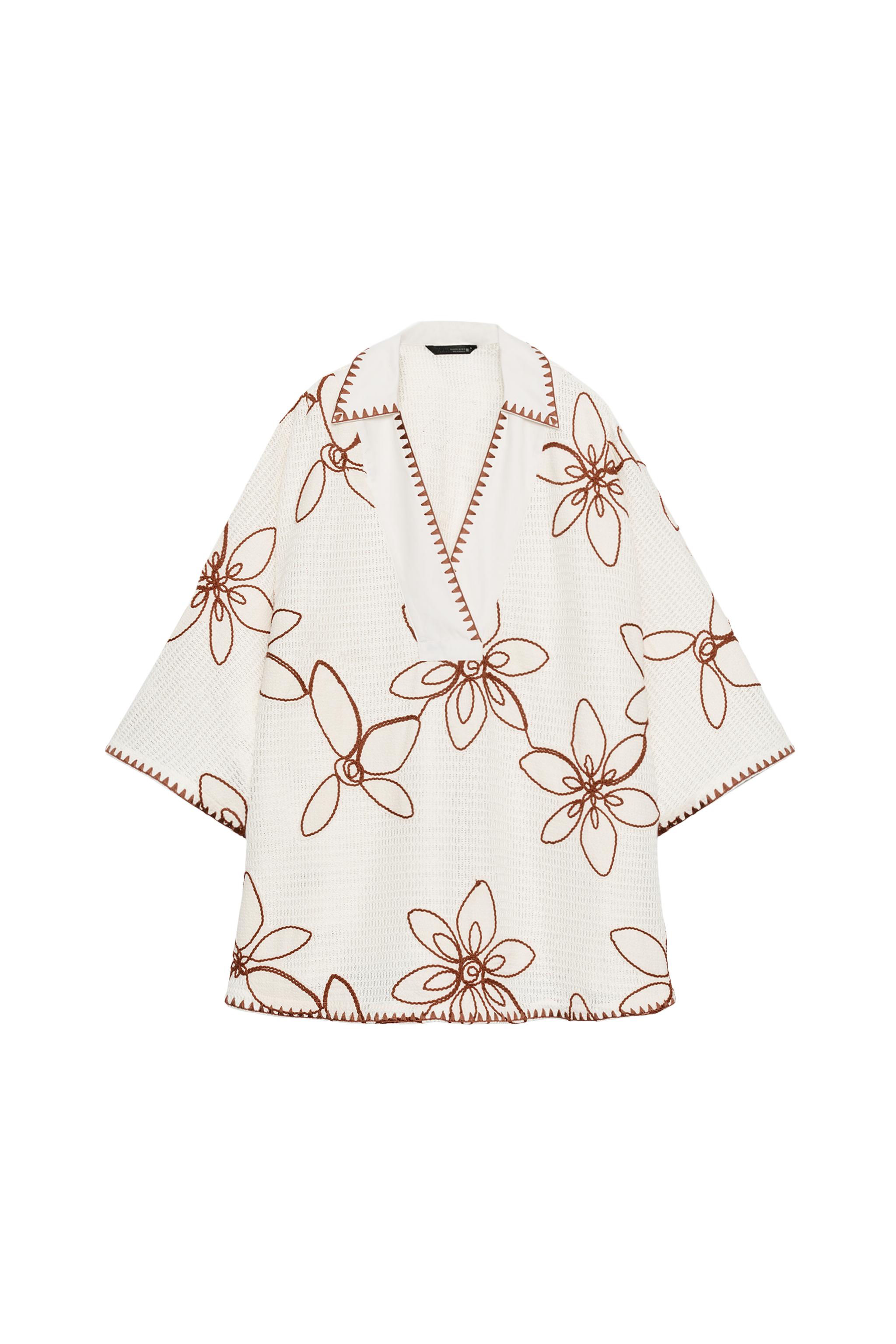EMBROIDERED CAFTAN BLOUSE